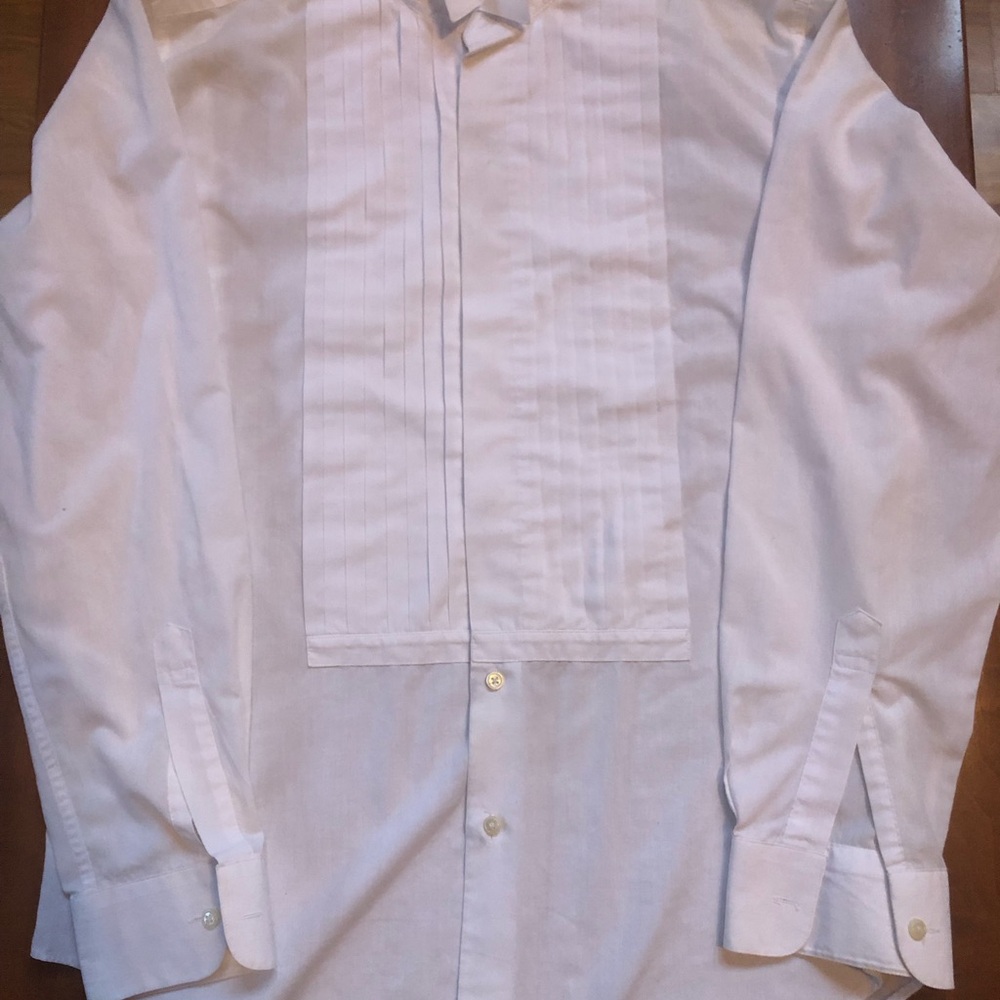 Vintage Men's Classic White Tuxedo Dress Shirt